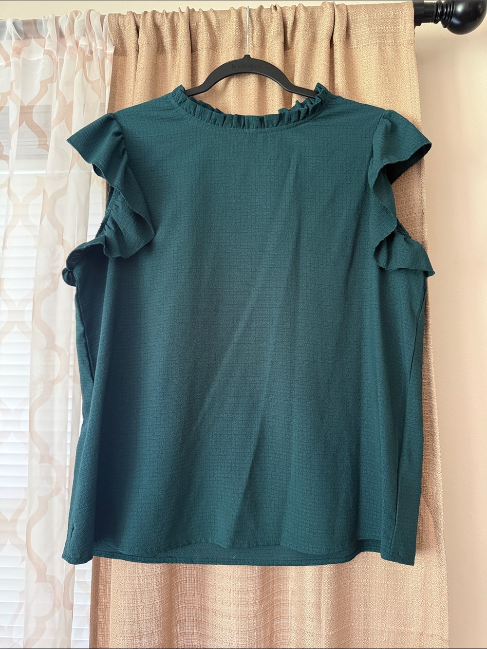 SHEIN Teal Ruffle Sleeve Blouse